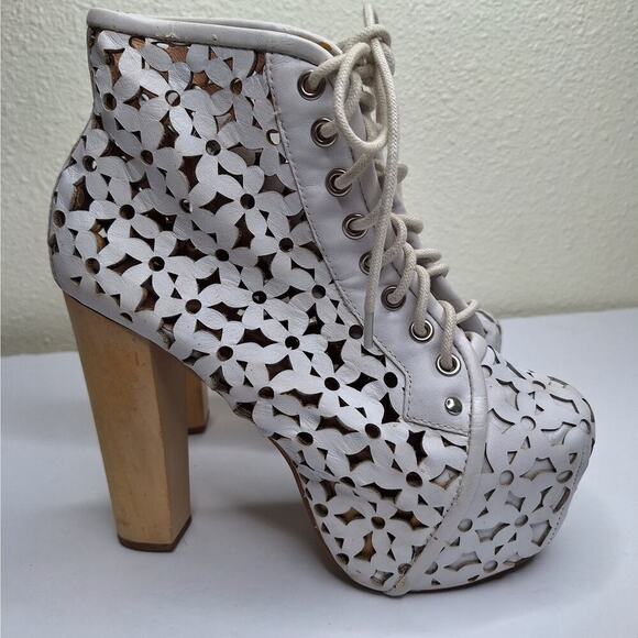 Jeffrey Campbell X UO Lita Boots Daisy Floral Cut Out 6.5 Platform Festival Boho - Picture 13 of 13